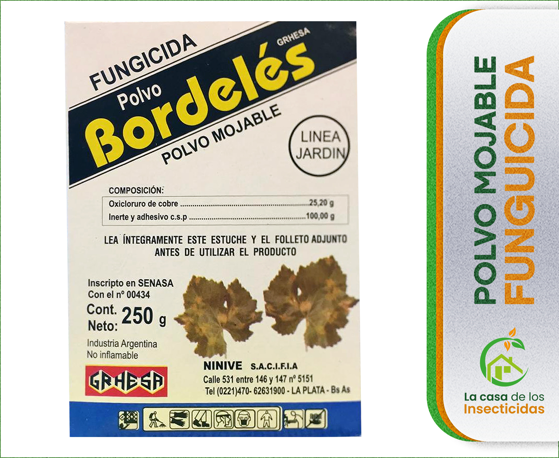 Polvo Bordeles fungicida clavel del aire. Oxicloruro de cobre.